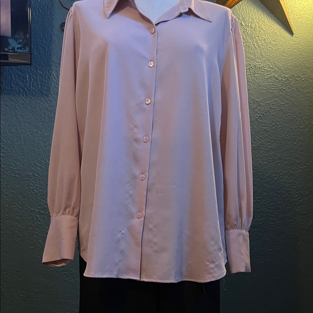 Ann Taylor Factory Blouse in Light Pink